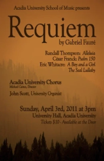 Poster for Acadia University Chorus