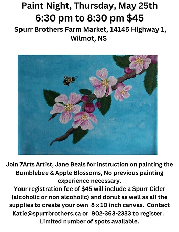 Poster for Bumblebee & Apple Blossoms Paint Night