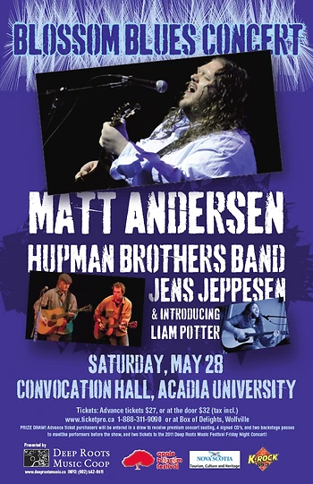 Poster for Matt Andersen Blossom Blues