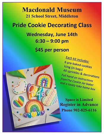 Poster for Pride Cookie Decorating Class