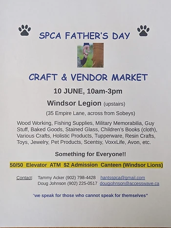 Poster for SPCA Craft and Vendor Market