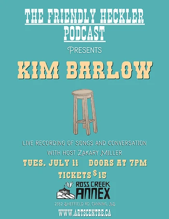 Poster for The Friendly Heckler - with Kim Barlow