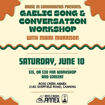 Poster for Gaelic Song Workshop 