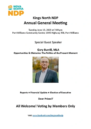 Poster for Kings North NDP AGM