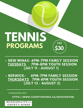 Poster for Family Tennis Program