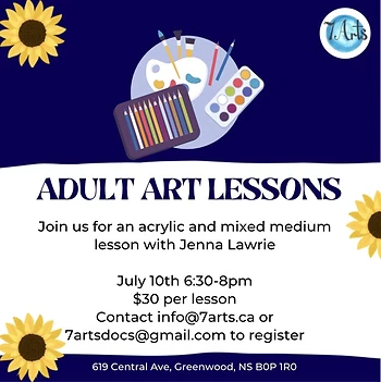 Poster for Adult Art Lessons