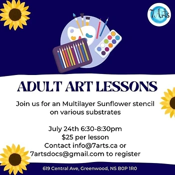 Poster for Adult Art Lessons Sunflower stencil