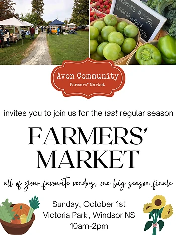 Poster for Avon Community Farmers' Market