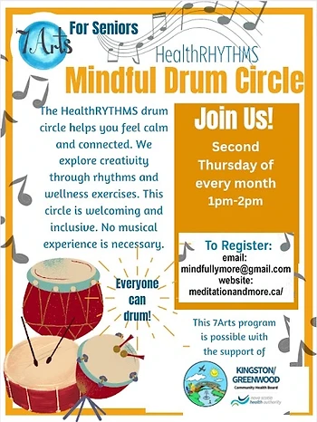 Poster for HealthRHYTHMS Mindful Drum Circle