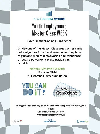 Poster for Youth Employment Workshop- Motivation and Confidence 