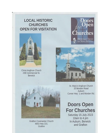 Poster for Doors Open for Churches