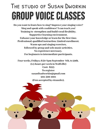 Poster for Group Voice Classes