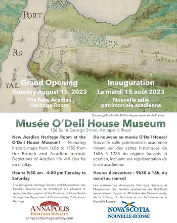 Poster for Grand Opening ~ Acadian Heritage Room