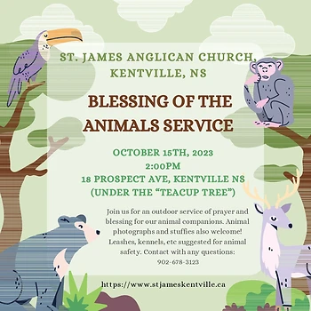 Poster for Blessing of the Animals Service