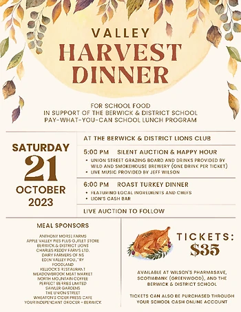 Poster for Valley Harvest Dinner