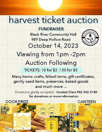 Poster for Harvest Ticket Auction