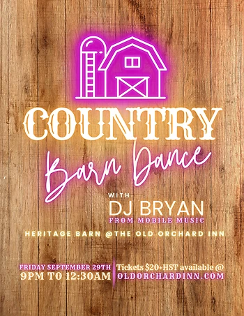 Poster for Country Barn Dance with DJ Bryan