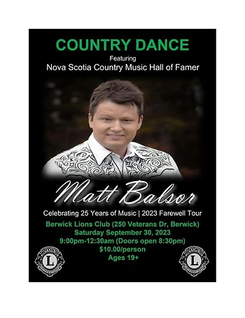Poster for Country Dance featuring Matt Balsor
