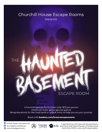 Poster for The Haunted Basement Escape Room