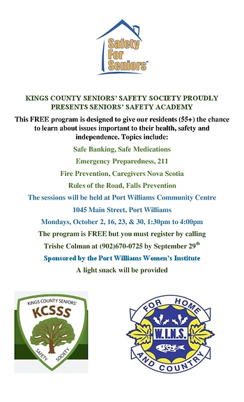 Poster for Seniors' Safety Academy