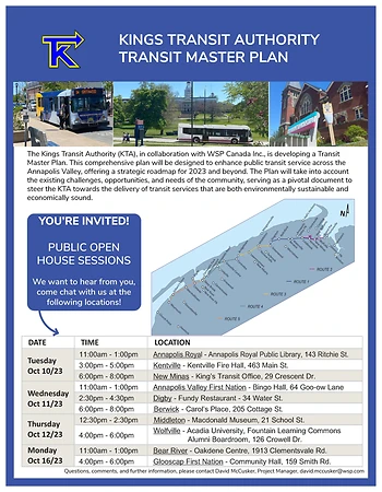 Poster for Kings Transit Plan Open House