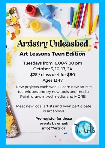 Poster for Teen Art Lessons
