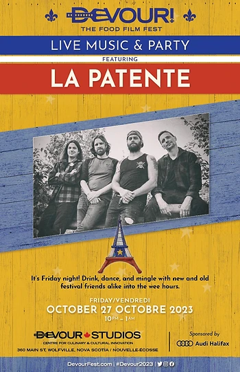 Poster for Devour! After Party featuring La Patente