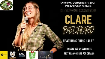 Poster for K-Town Comedy Night Presents Clare Belford!