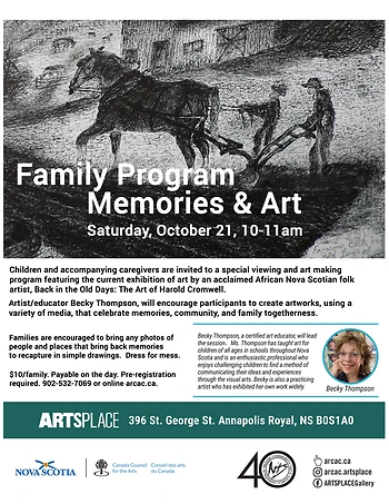 Poster for Family Program / Memories & Art