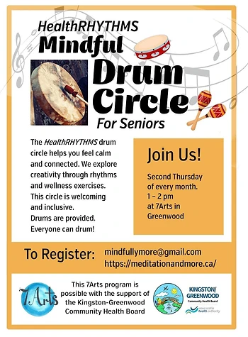 Poster for HealthRHYTHMS Mindful Drum Circle