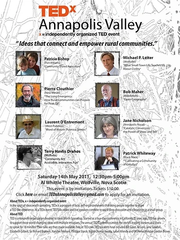 Poster for TEDxAnnapolisValley