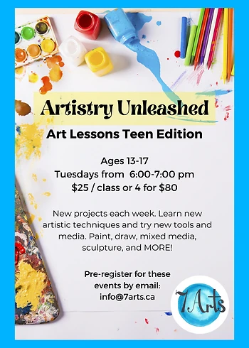 Poster for Teen Art Lessons