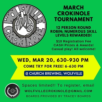Poster for Crokinole Tournament