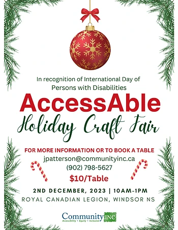 Poster for AccessAble Holiday Craft Fair