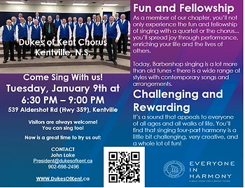 Poster for Dukes of Kent Harmony Chorus