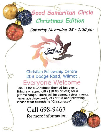Poster for Good Samaritan Christmas Meeting