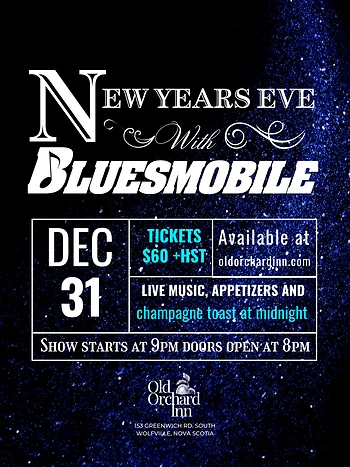 Poster for New Years Eve with Bluesmobile