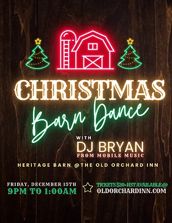 Poster for Christmas Barn Dance with DJ Bryan