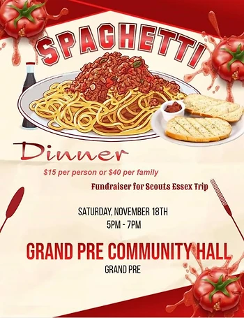 Poster for Spaghetti Dinner Fundraiser