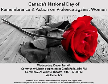 Poster for The National Day of Remembrance and Action on Violence against Women