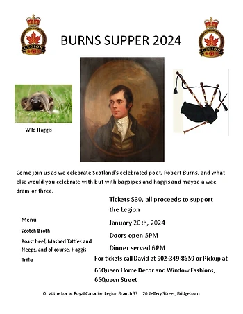 Poster for Burns Supper