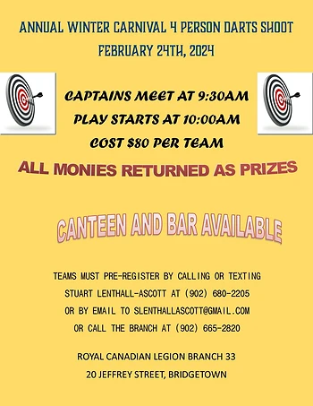 Poster for 4 Person Darts Shoot