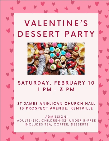 Poster for Valentine's Dessert Party