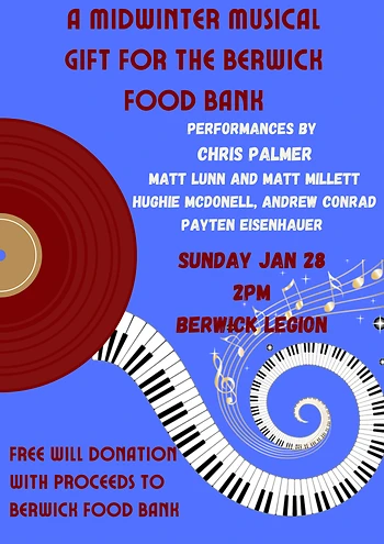 Poster for MidWinter Musical Gift Fundraiser