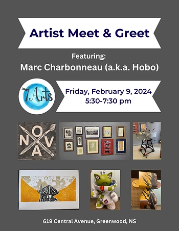 Poster for Artist Meet & Greet with Marc Charbonneau