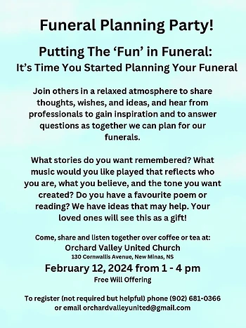 Poster for Funeral Planning Party