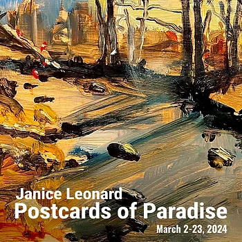 Poster for Opening / Postcards of Paradise / Janice Leonard