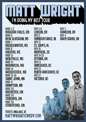 Poster for Matt Wright - I'm Doing My Best Comedy Tour