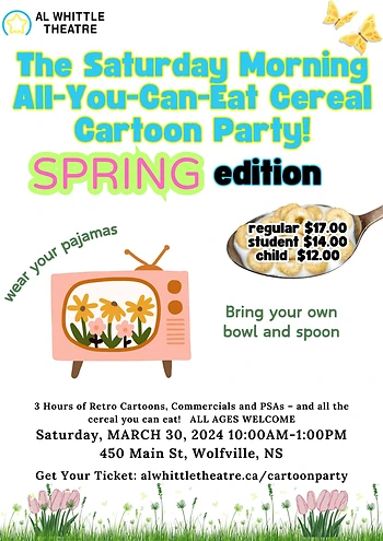 Poster for All-You-Can-Eat Cereal Cartoon Party