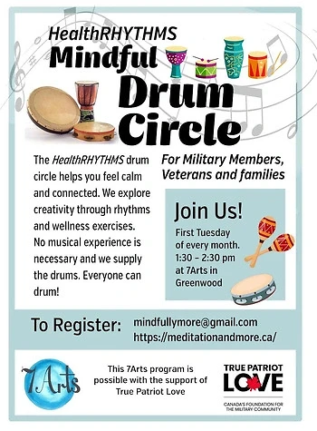 Poster for HealthRHYTHMS Mindful Drum Circle